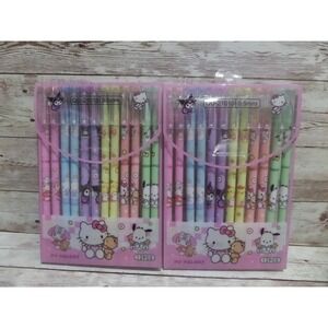 24 Pens Hello Kitty and Friends NEW Kuromi My Melody Pochacco Pompompurin Pen